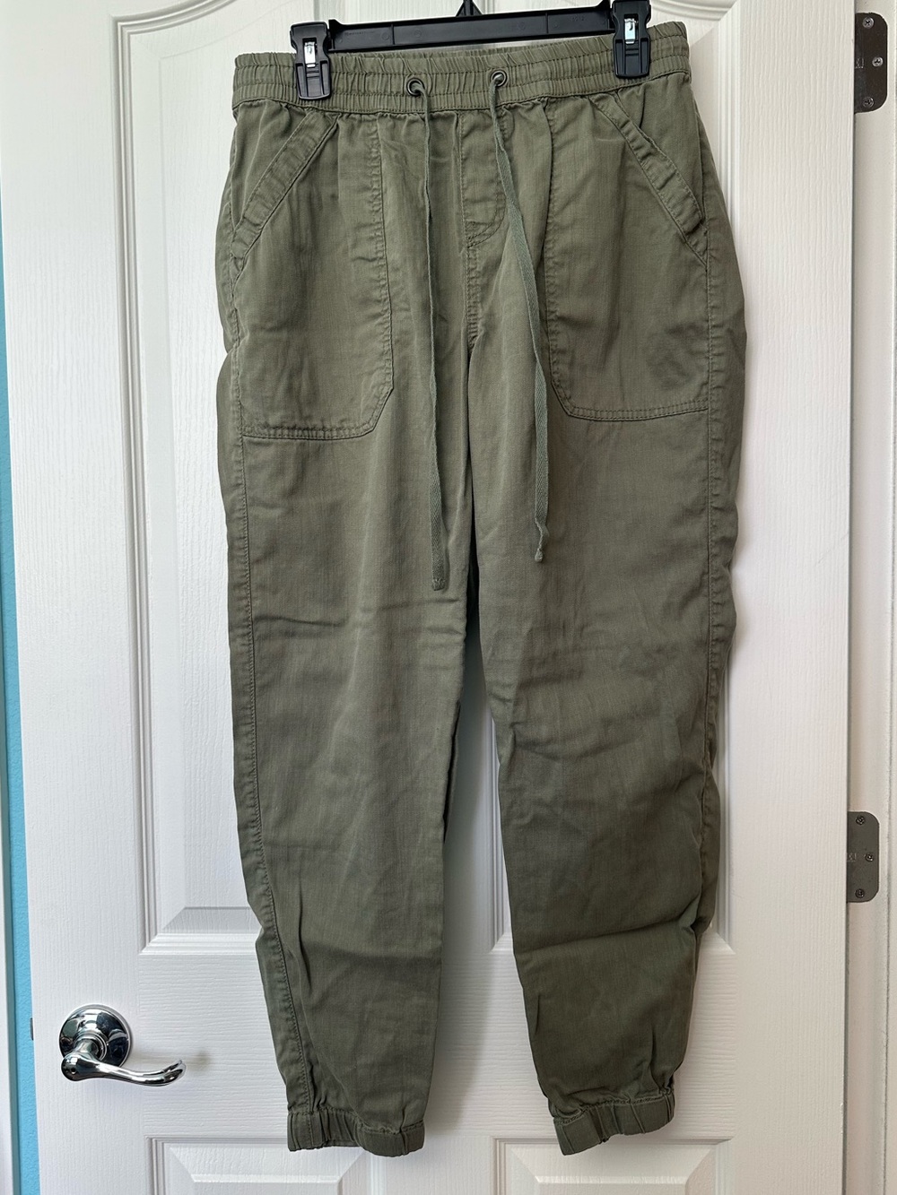 Casual Olive Drawstring Cargo Jogger Pants